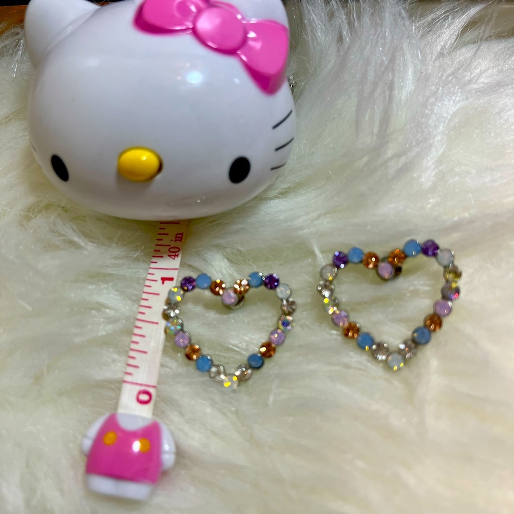 Fashion multi color heart earrings